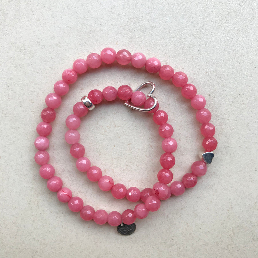 Cinta PINK AGATE double bracelet