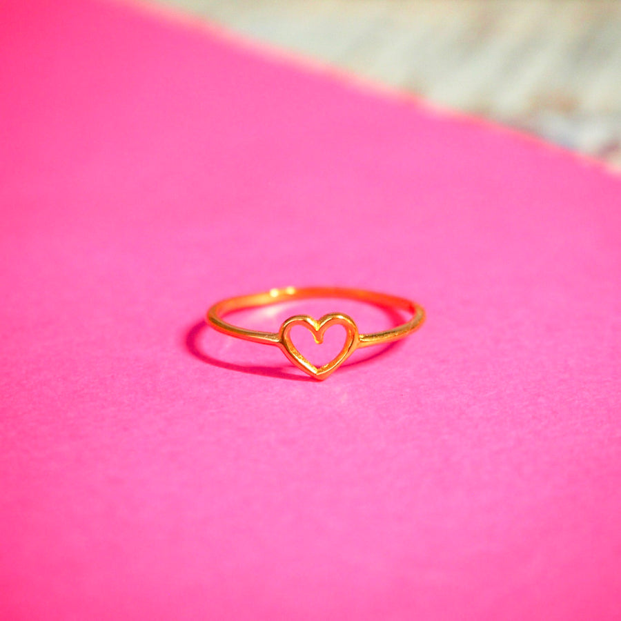 CINTA heart ring 22k gold plated